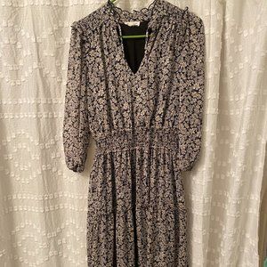 Midi, floral peasant dress, sz S